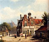 Houses Along A Village Street In Summer by Willem Koekkoek